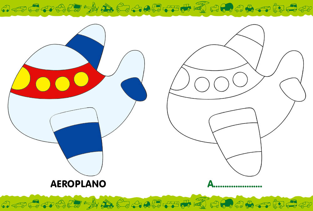 Colora e gioca con i mezzi di trasporto (con stickers)