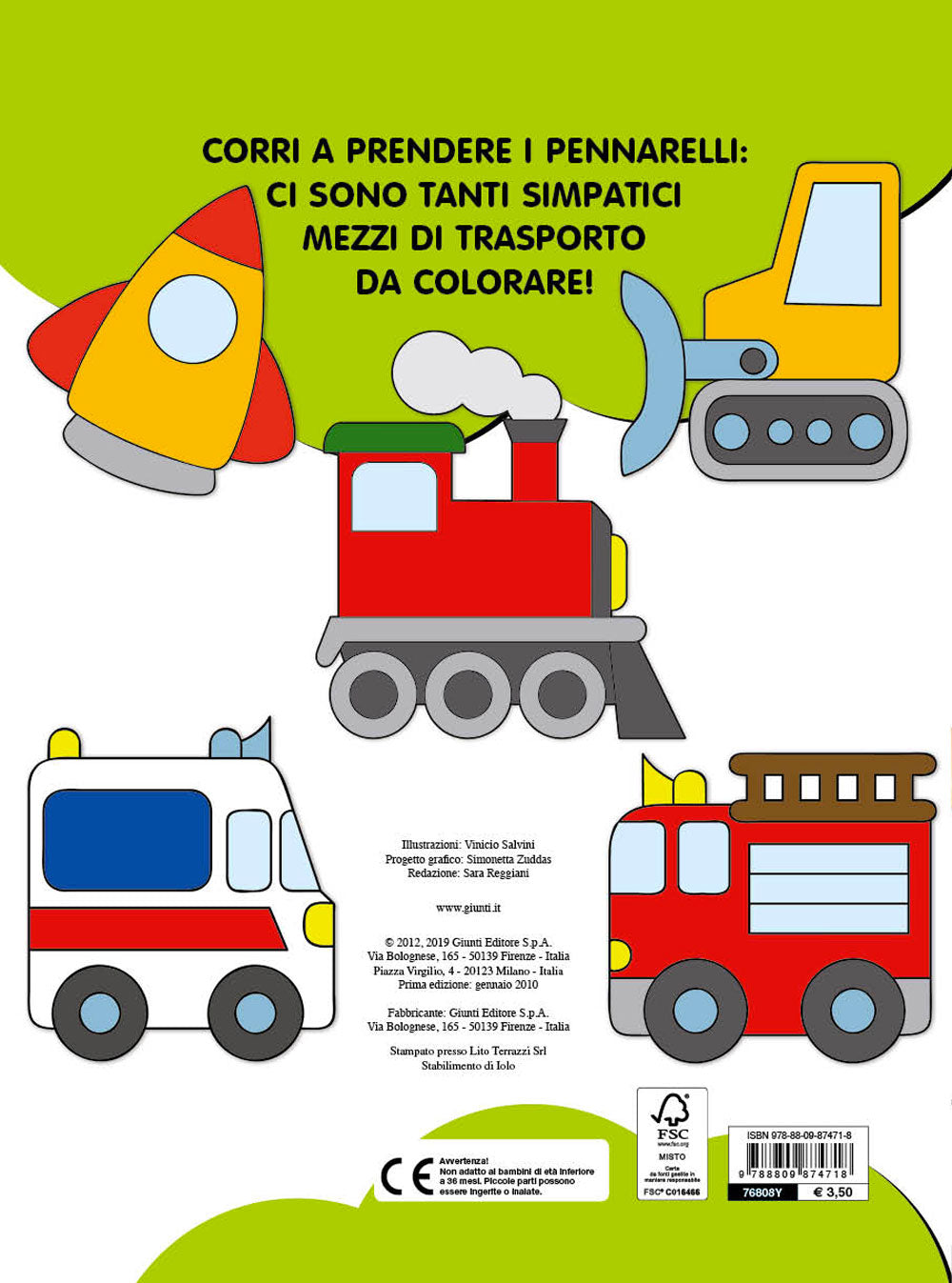 Colora e gioca con i mezzi di trasporto (con stickers)