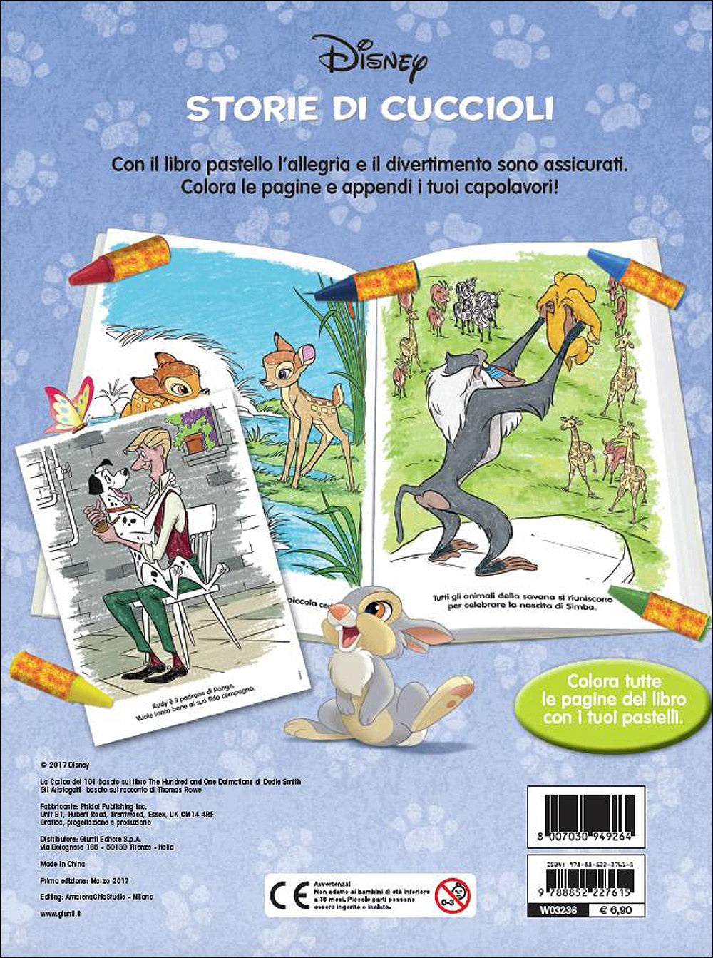 Libro Pastello - Classici Disney. Storie di Cuccioli::12 mini pastelli per colorare!