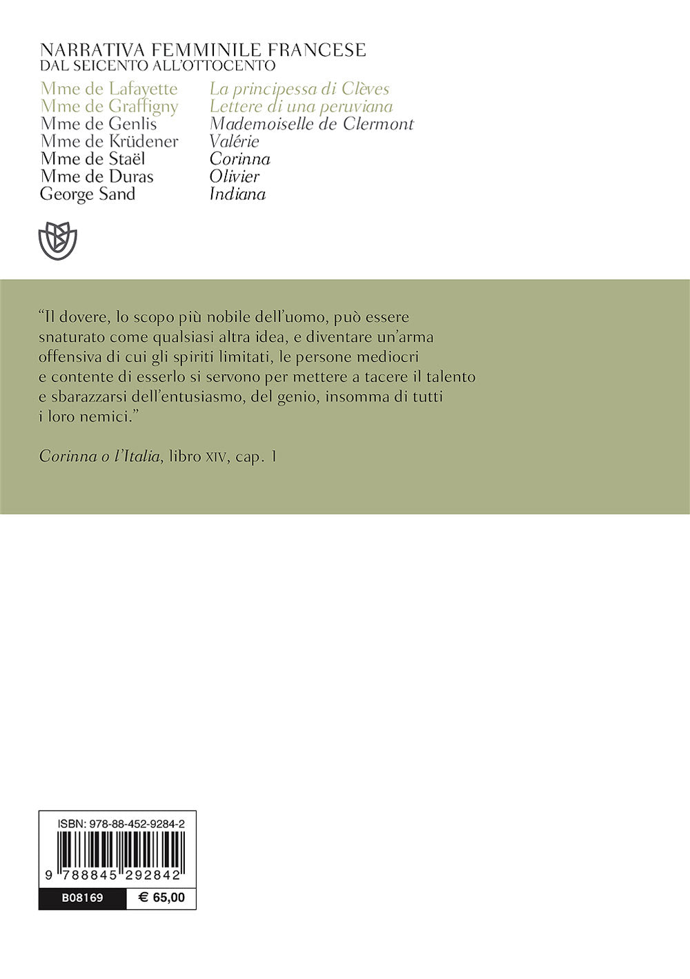 Narrativa femminile francese dal Seicento all'Ottocento::Testo francese a fronte