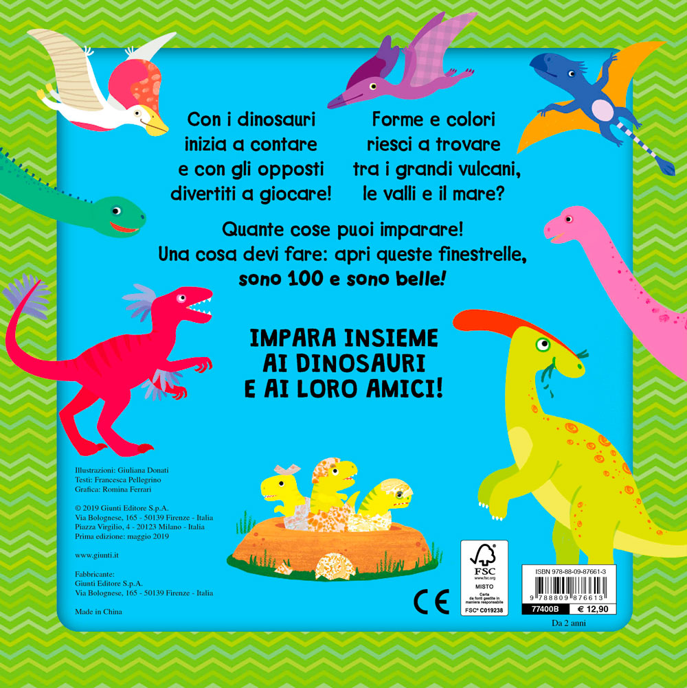 Dinosauri 100 belle finestrelle