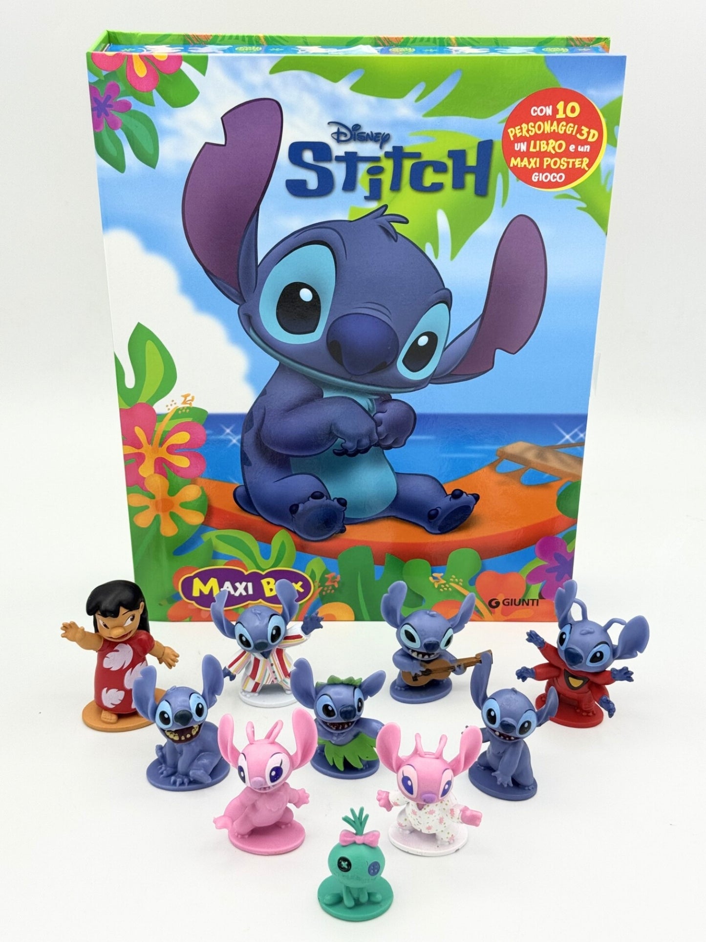 Stitch Maxi Box::Con 10 personaggi 3d, un libro e un maxi poster gioco