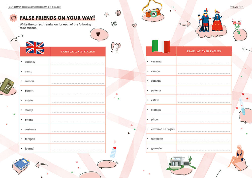 Compiti delle vacanze per i grandi English::Ripassa, impara e divertiti