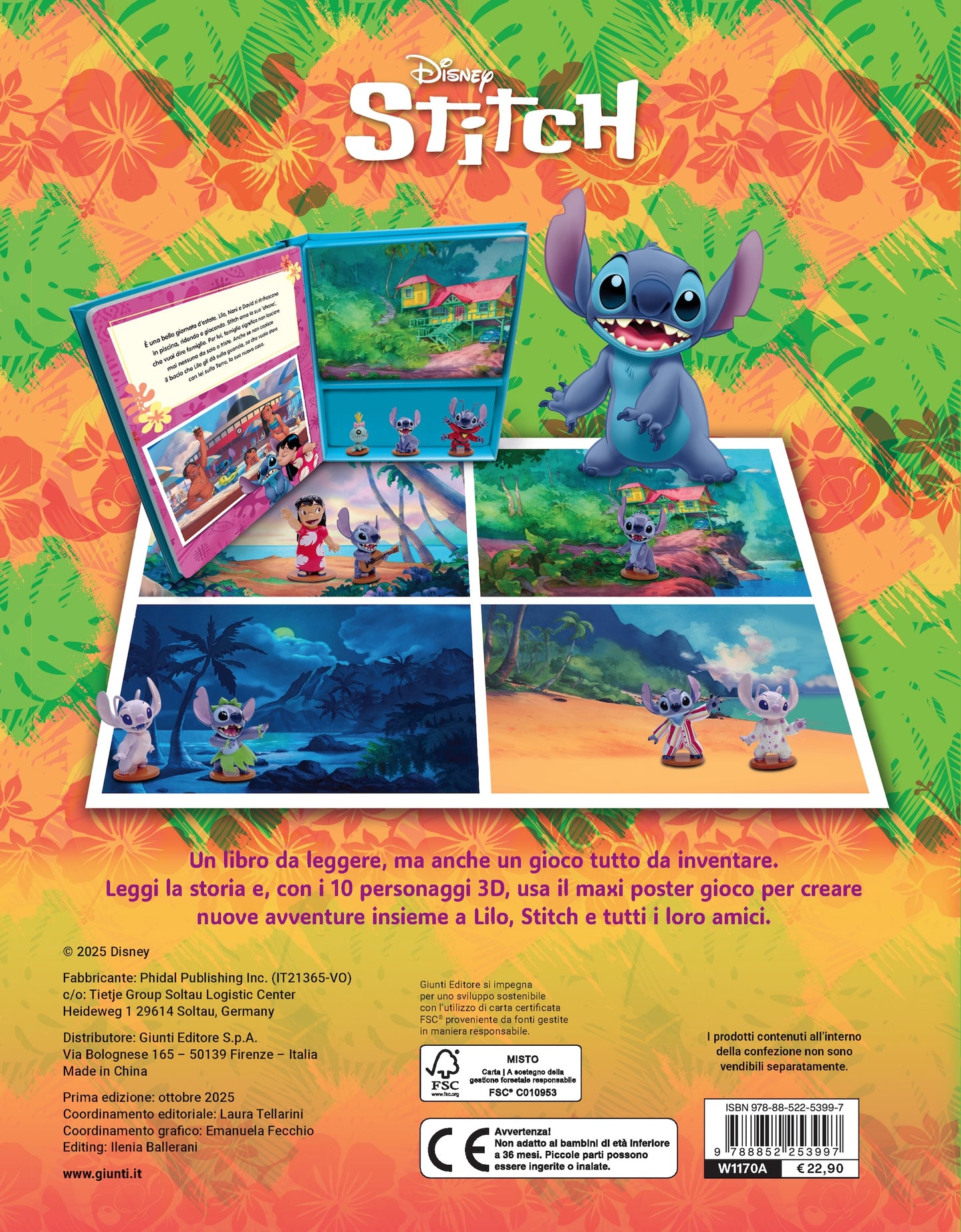 Stitch Maxi Box::Con 10 personaggi 3d, un libro e un maxi poster gioco