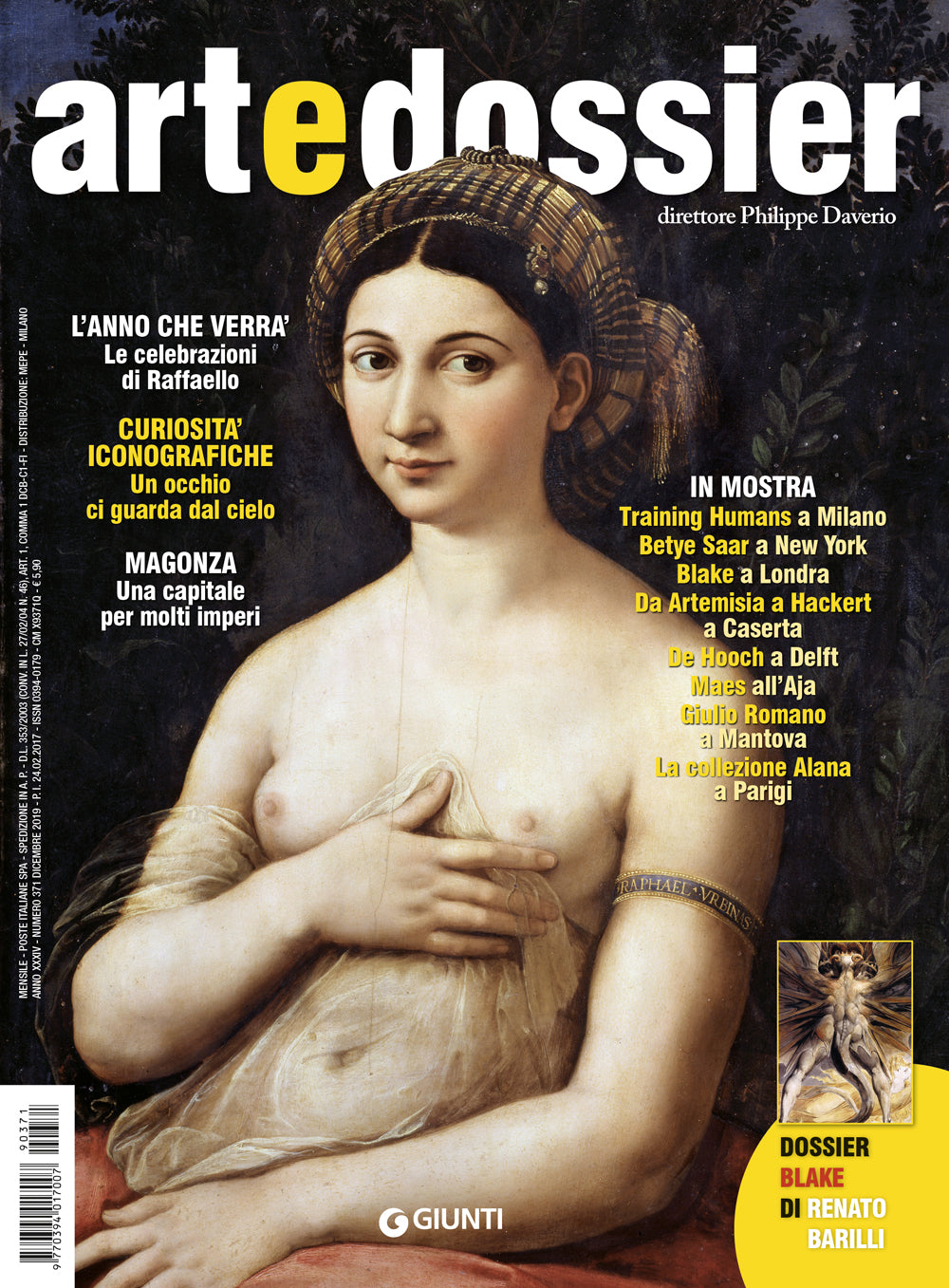 Art e dossier 371, Dicembre 2019::allegato a questo numero il dossier Blake di Renato Barilli