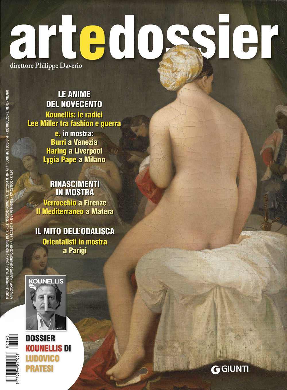 Art e dossier 366, Giugno 2019::allegato a questo numero il dossier Kounellis di  Ludovico Pratesi
