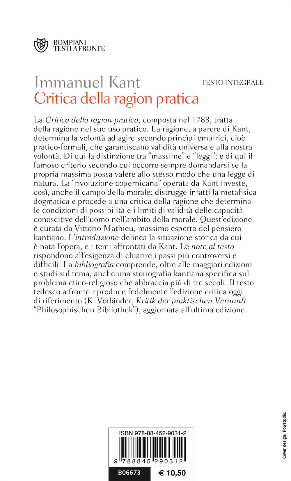 Critica della ragion pratica::Testo tedesco a fronte