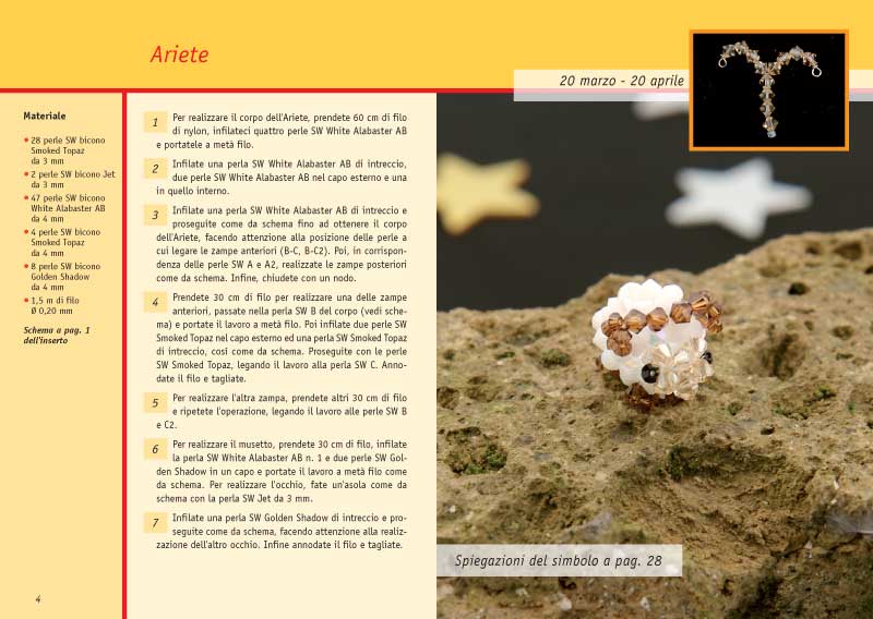 Creare gioielli: i Segni Zodiacali::Inserto degli schemi staccabile. Con cristalli Swarovski.