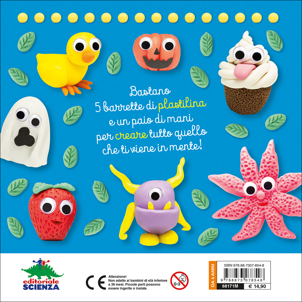 Gioca con la Plastilina::Con 5 barrette di plastilina e occhietti mobili!