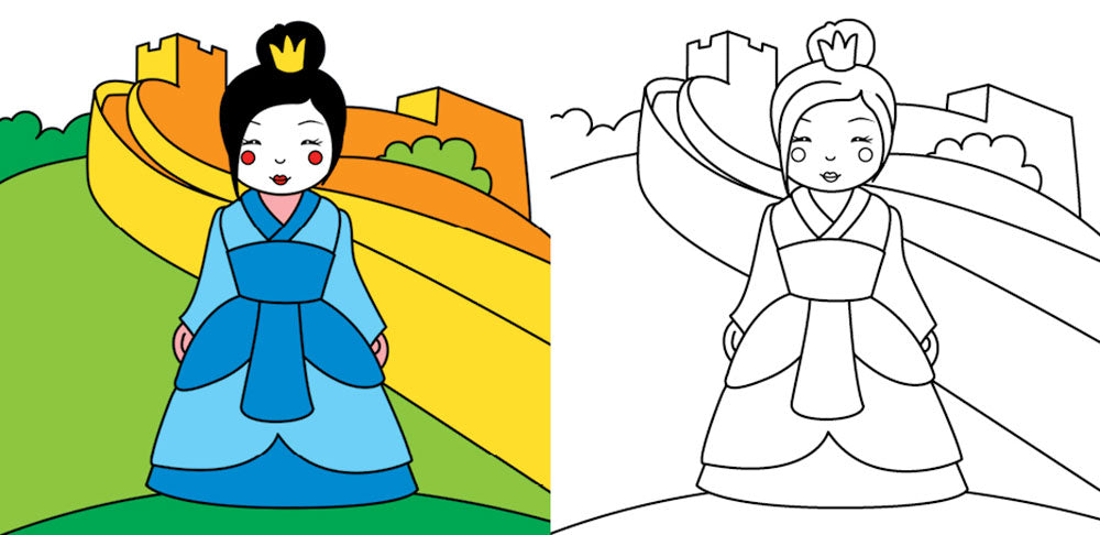 Le bambine colorano con i pennarelli magici::Fate, ballerine, principesse, cuccioli e tanto altro - Con 4 pennarelli magici
