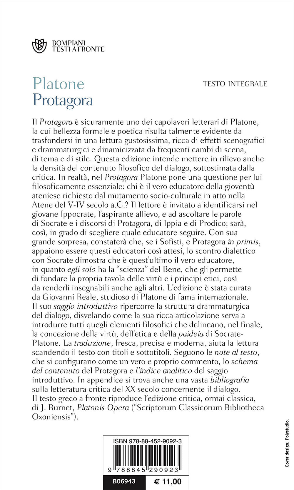 Protagora::Testo greco a fronte