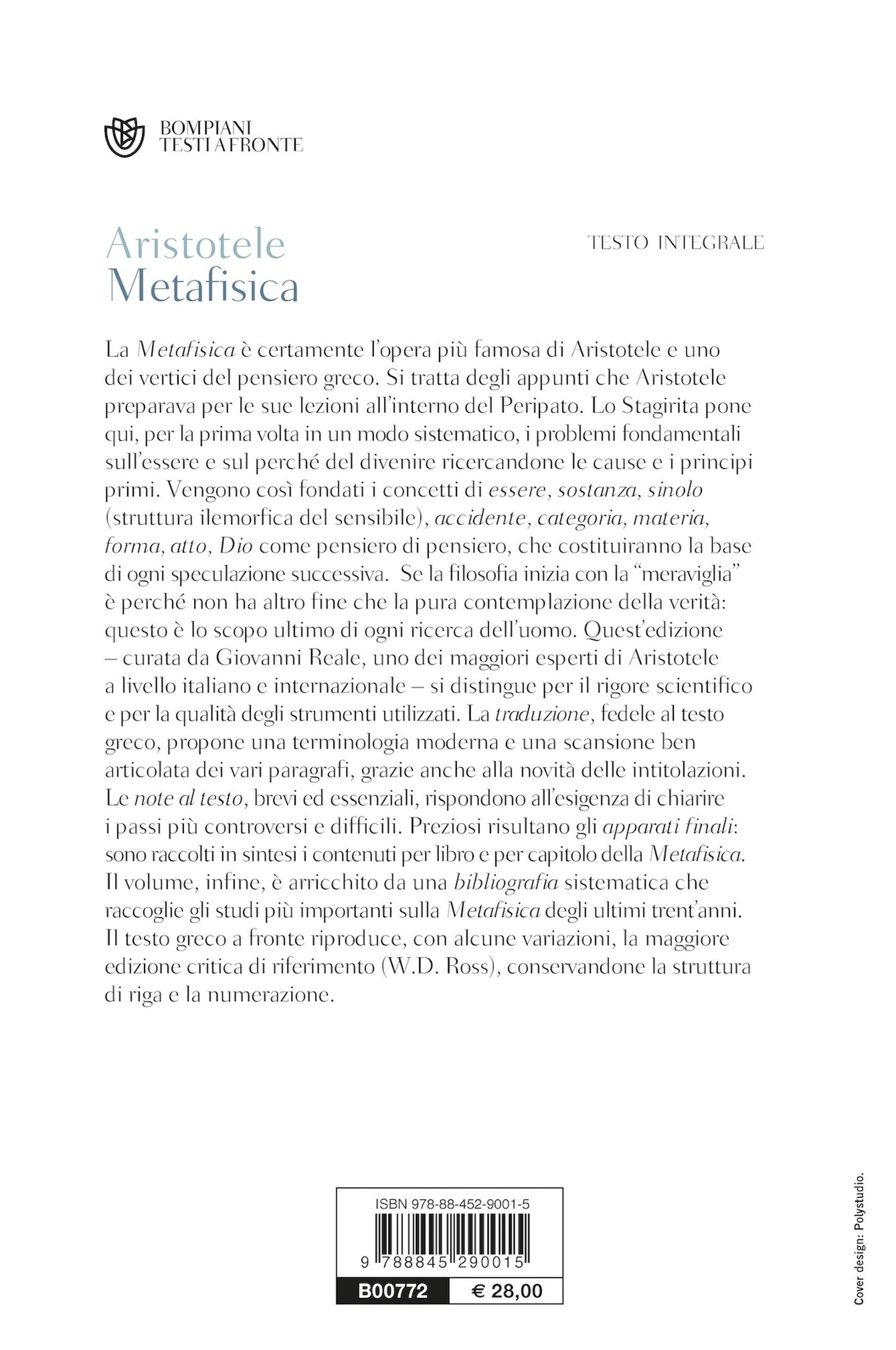 Metafisica::Testo greco a fronte