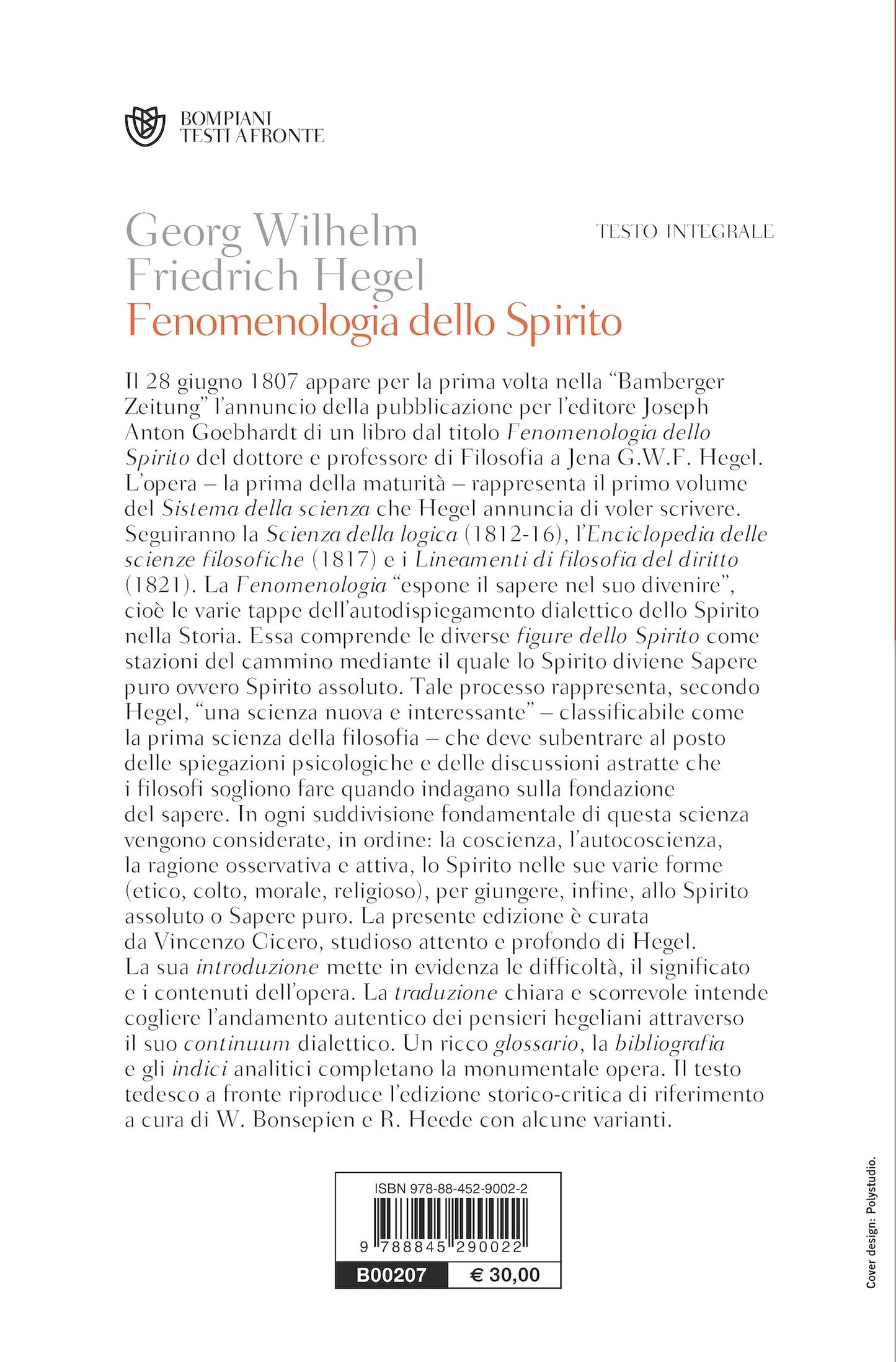 Fenomenologia dello Spirito::Testo tedesco a fronte
