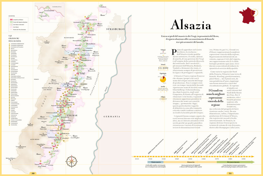 Le strade del vino di Francia::Atlante dei vigneti d'Oltralpe