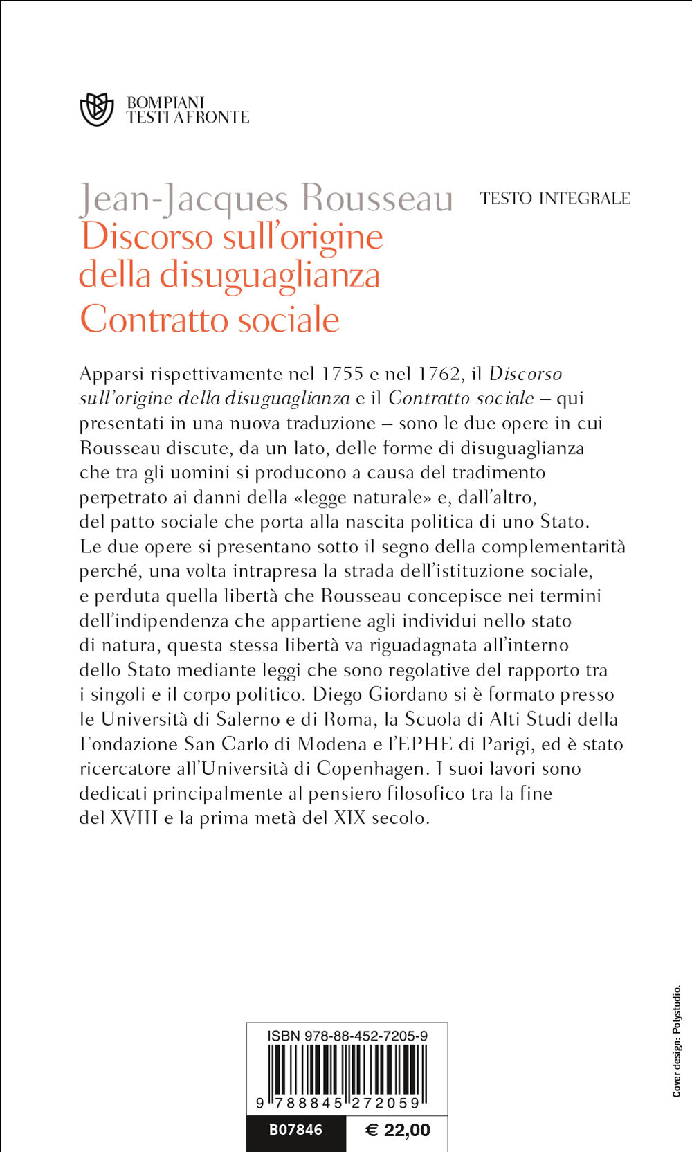 Discorso sull'origine della disuguaglianza. Contratto sociale::Testo francese a fronte