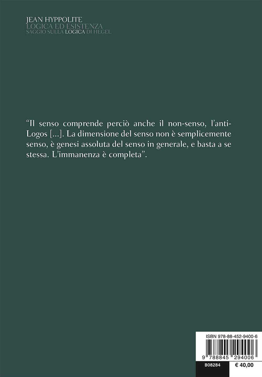 Logica ed esistenza::Saggio sulla logica di Hegel - Testo francese a fronte