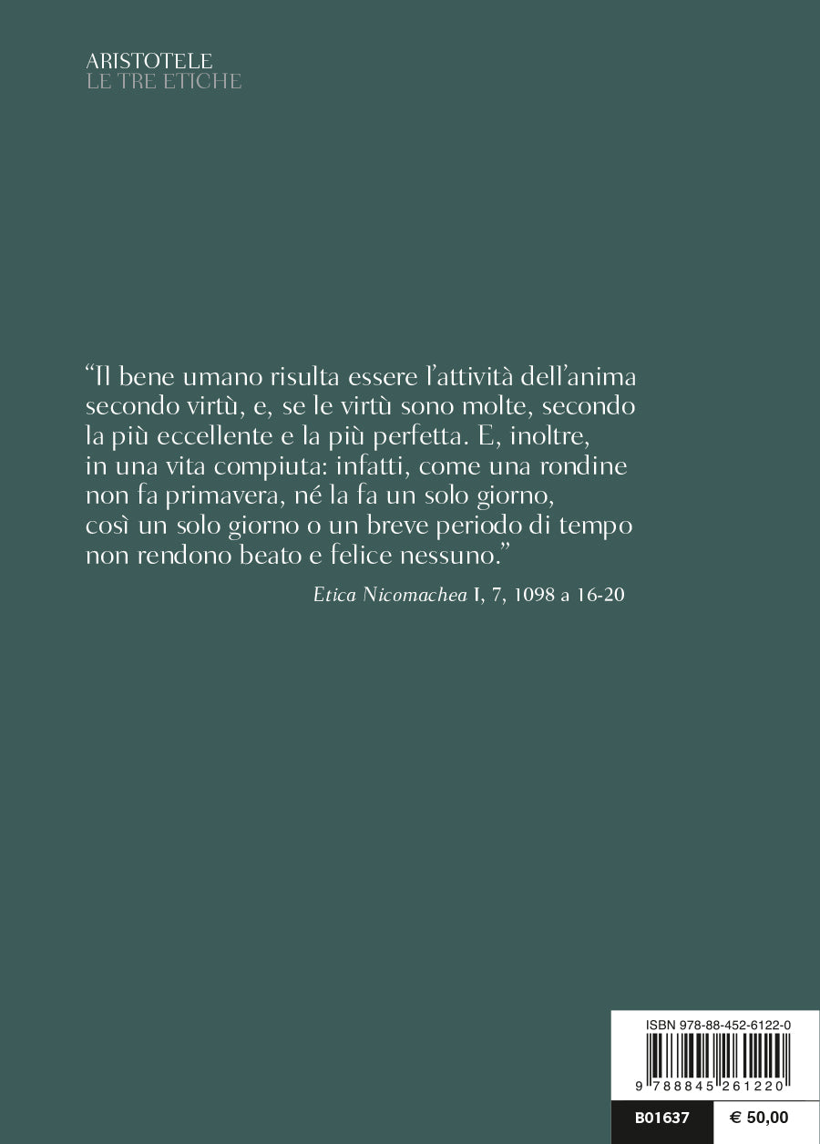 Le tre etiche. E il trattato Sulle virtù e sui vizi::Testo greco a fronte