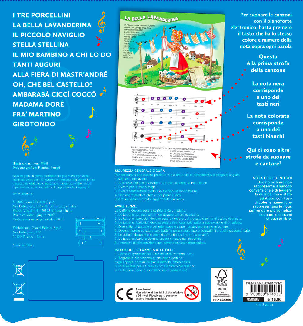 Il Libro Pianoforte::Con 12 famose canzoncine da leggere, cantare e suonare!