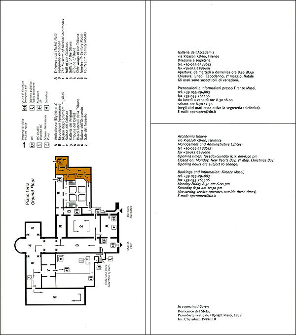 Strumenti musicali. Guida alle collezioni medicee e lorenesi::Galleria dell'Accademia. Collezione del Conservatorio Luigi Cherubini