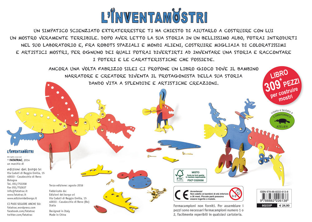 L'inventamostri::Libro + 309 pezzi per costruire mostri