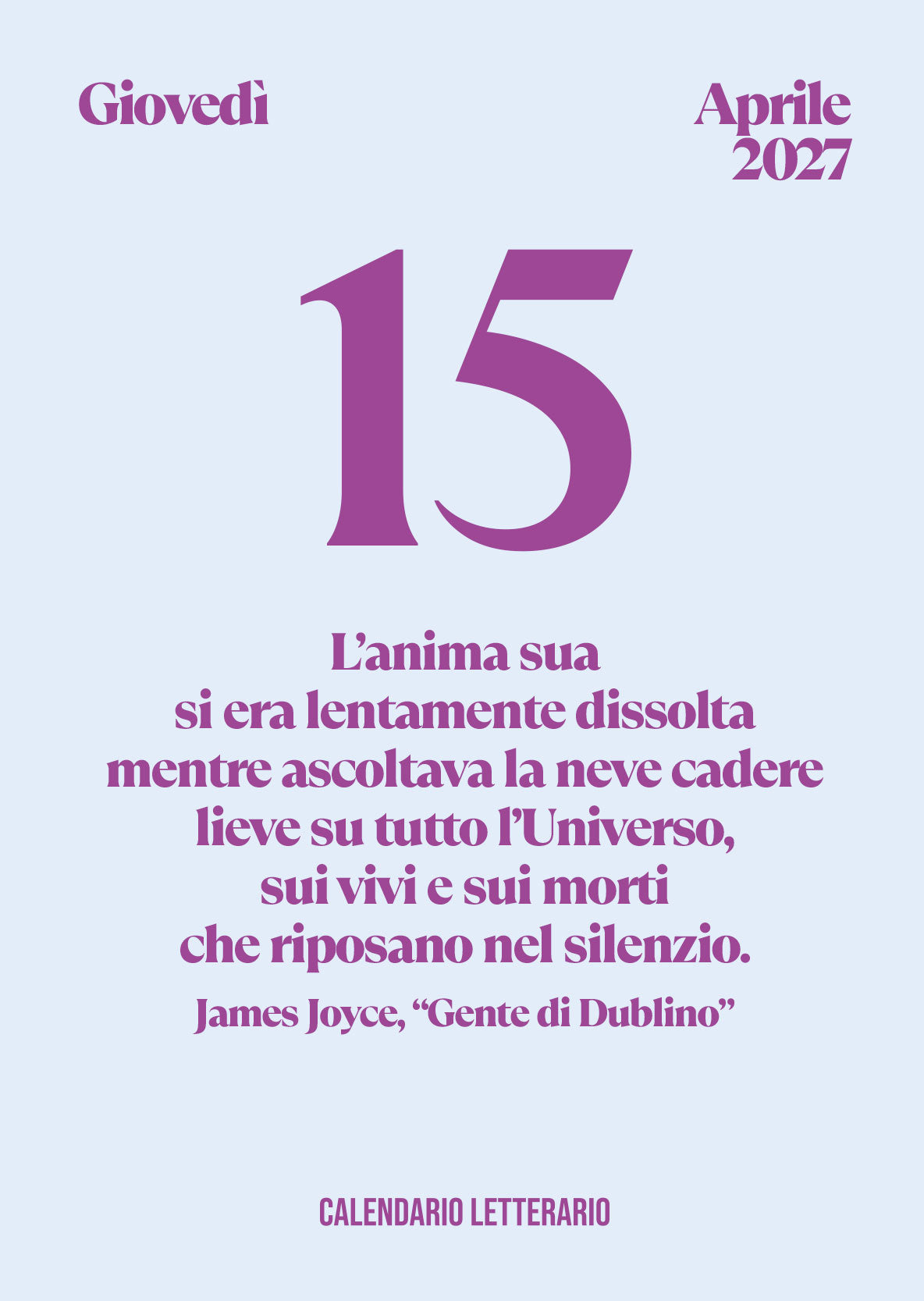 Calendario letterario 2027