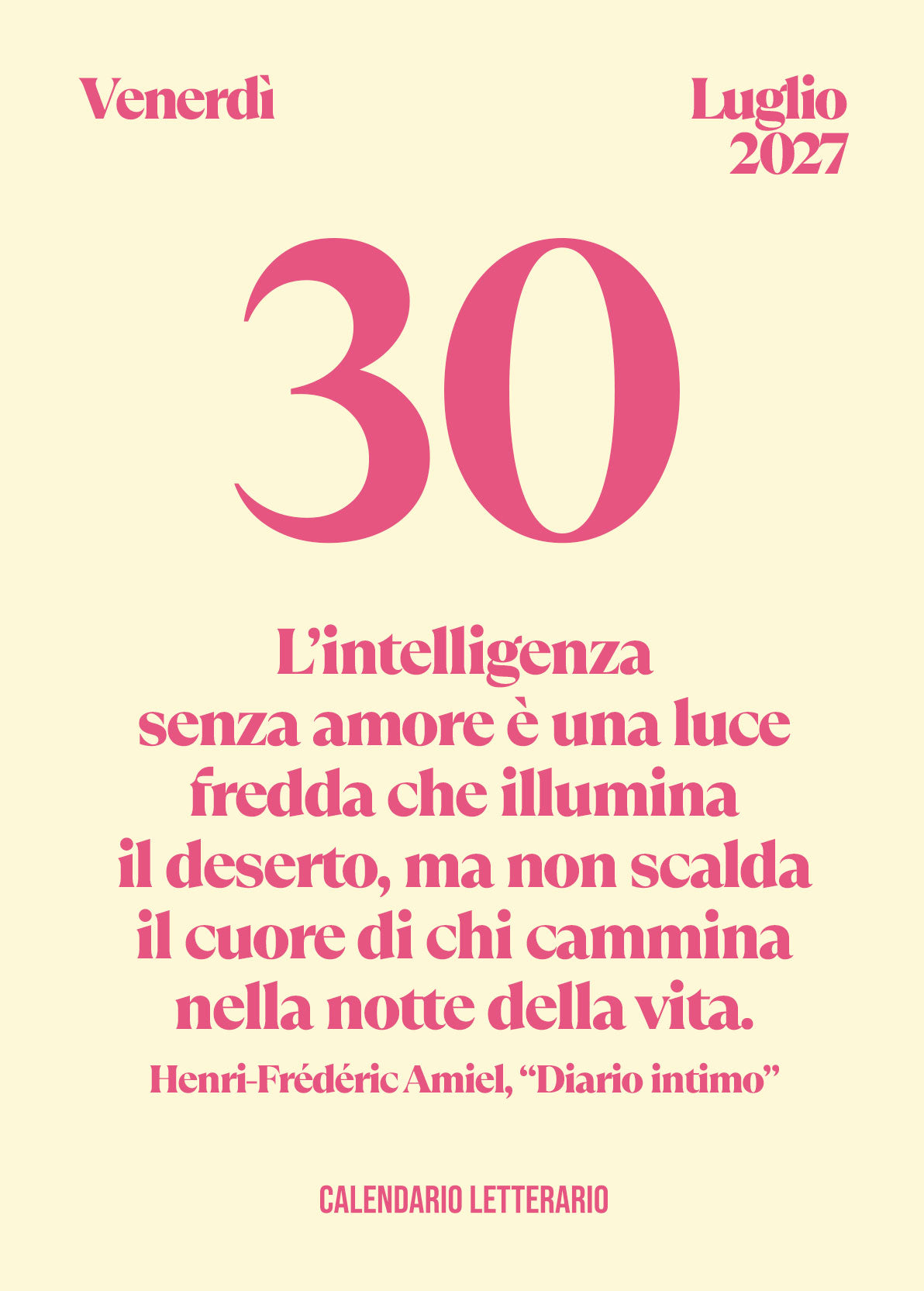 Calendario letterario 2027