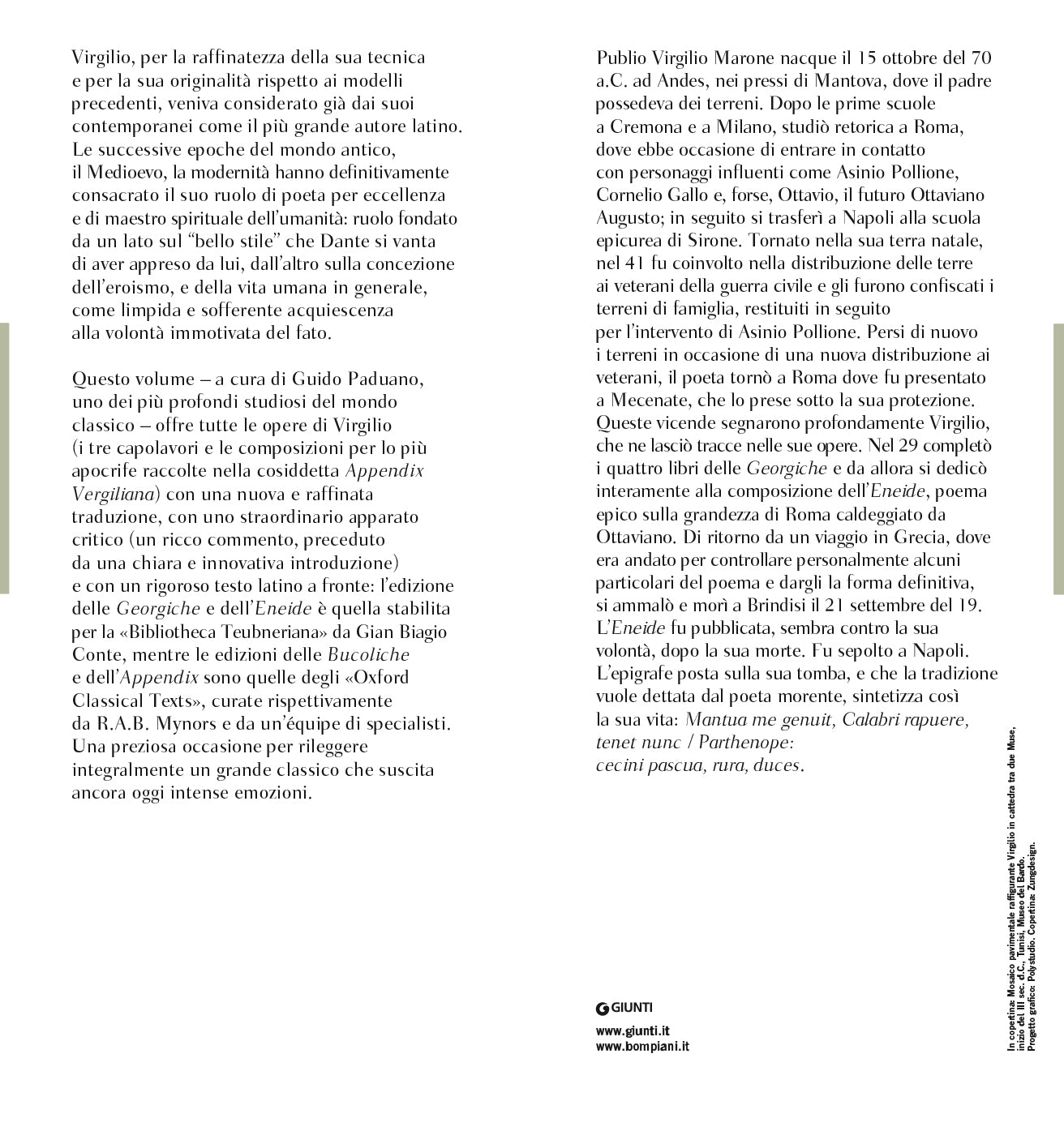 Tutte le opere::Bucoliche-Georgiche-Eneide-Appendix. Testo latino a fronte