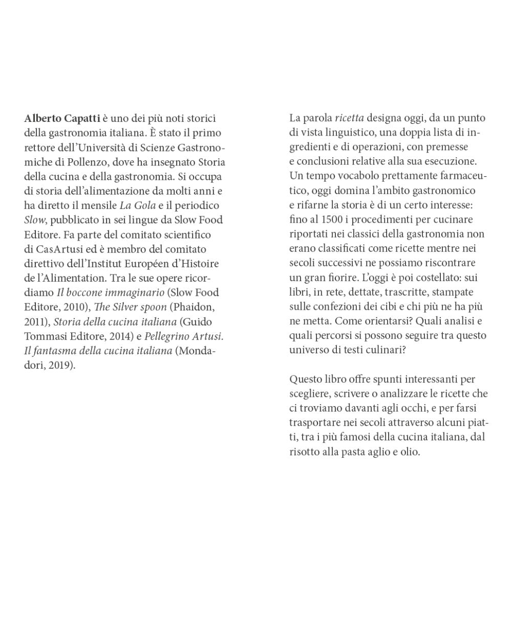 La ricetta della ricetta. Storia e percorsi attraverso 500 anni di testi gastronomici::Storia e percorsi attraverso 500 anni di testi gastronomici