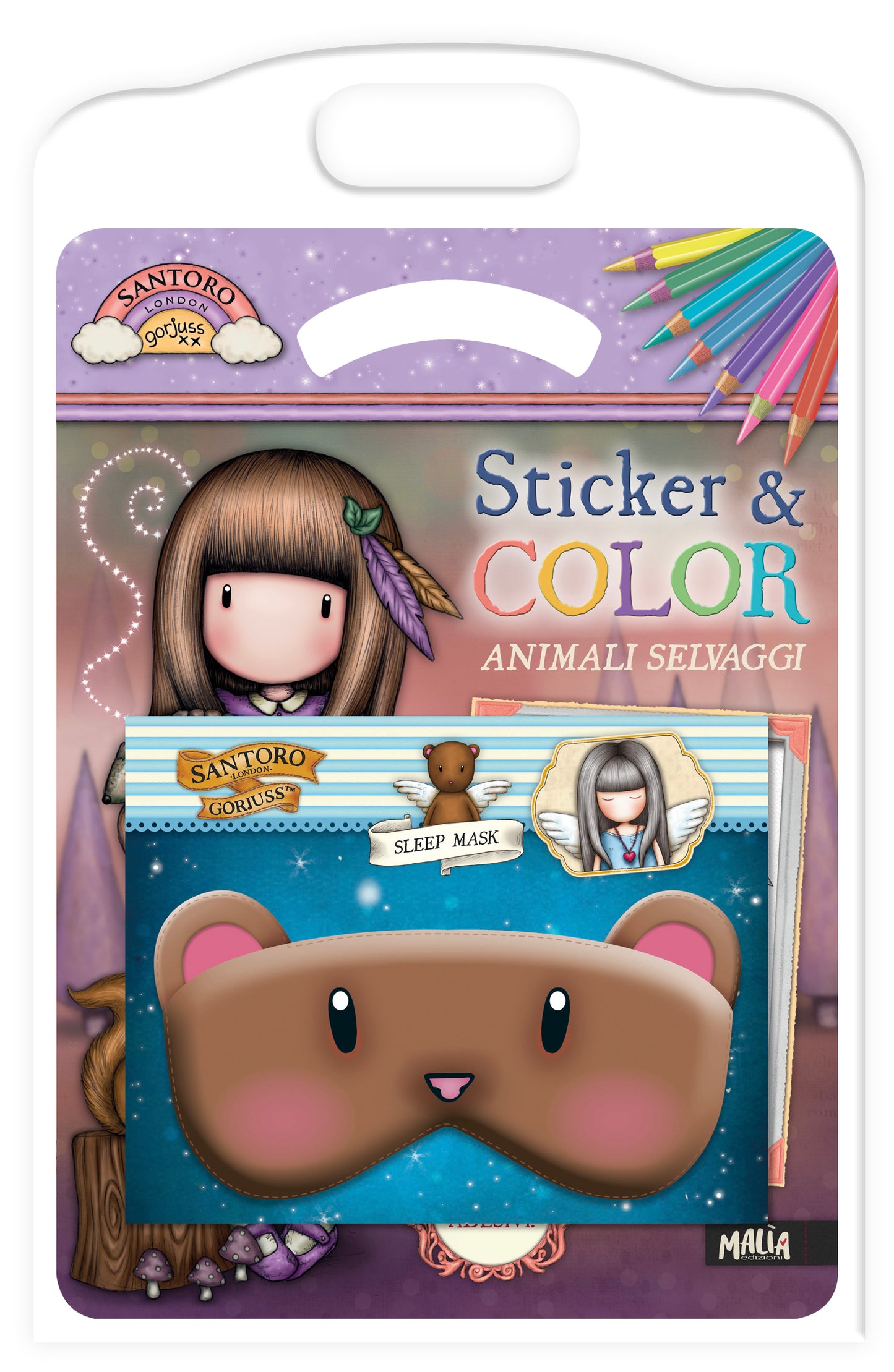 Gorjuss. Activity con gadget. Animali Selvaggi + Sleep Mask Orso