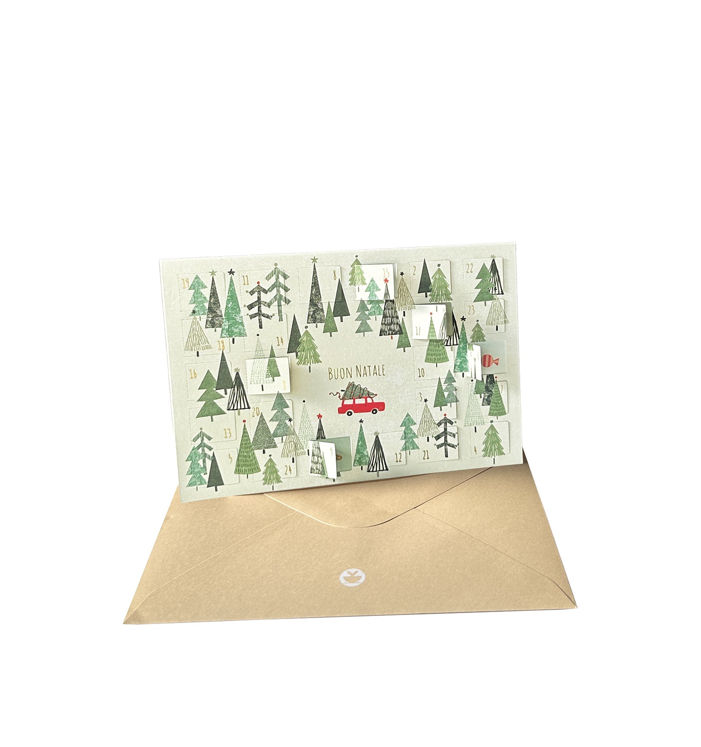 Natale - biglietto calendario Alberi