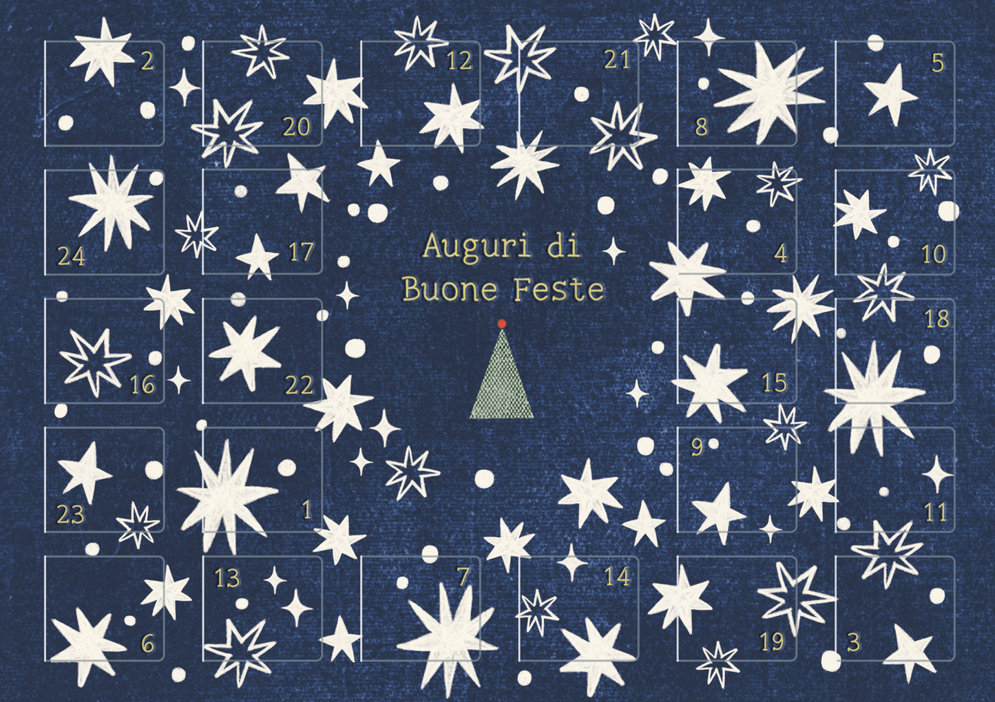 Natale - biglietto calendario Stelle
