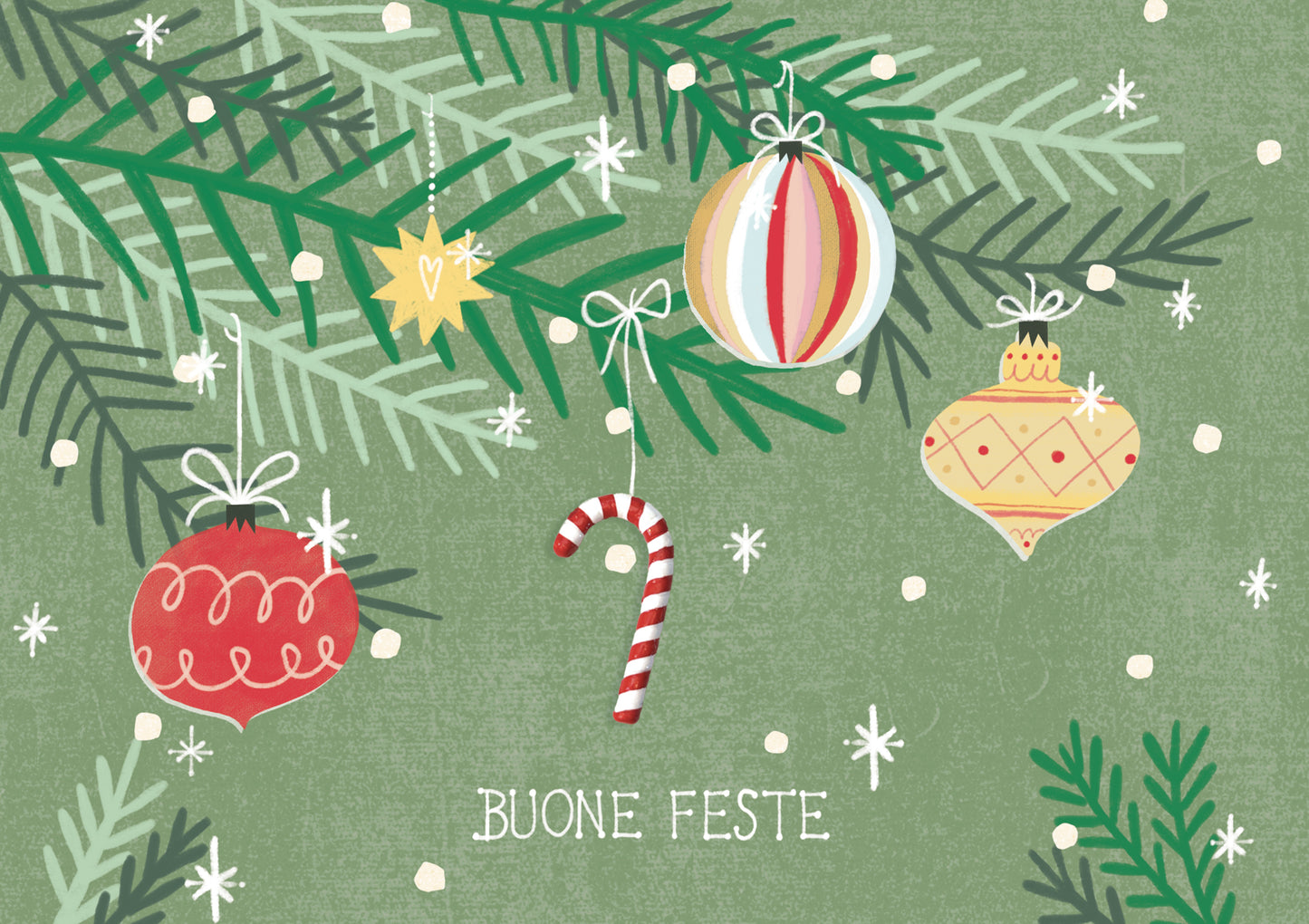 Natale - biglietto Bastoncino