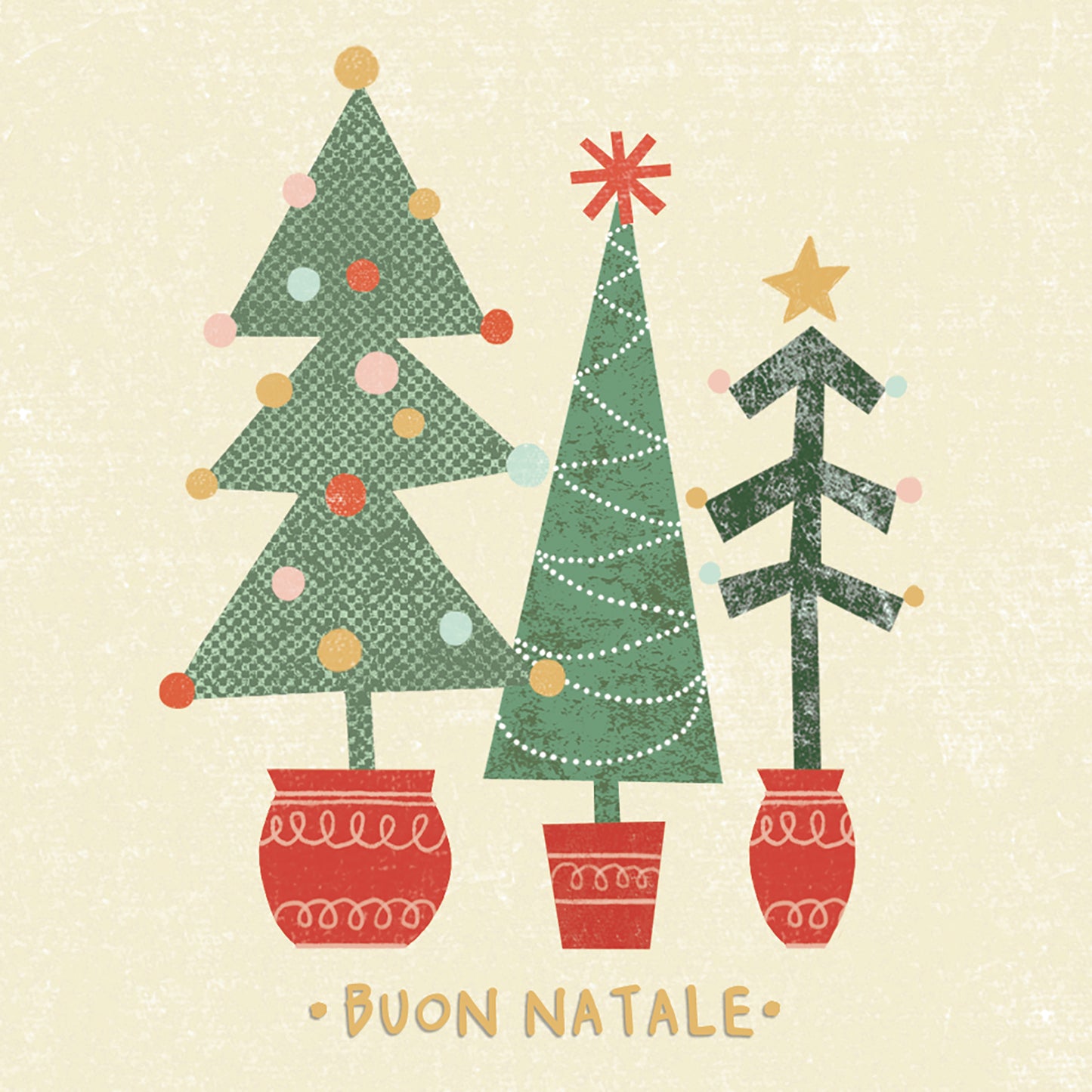 Natale - biglietto Alberi