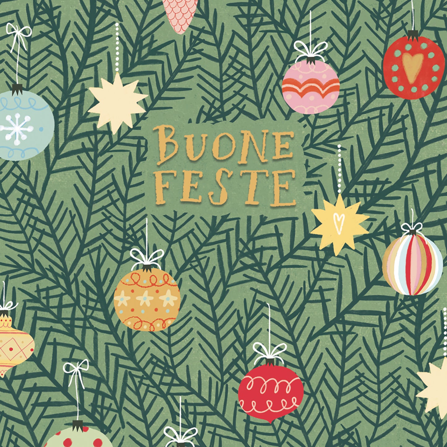 Natale - biglietto Palline