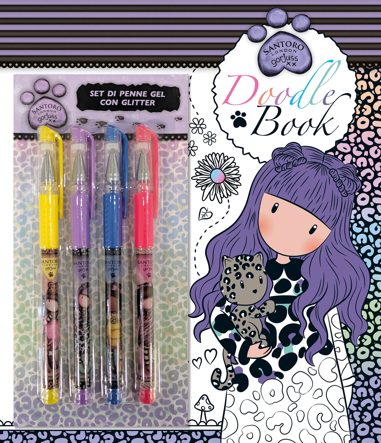 Gorjuss. Doodle Book + penne glitter