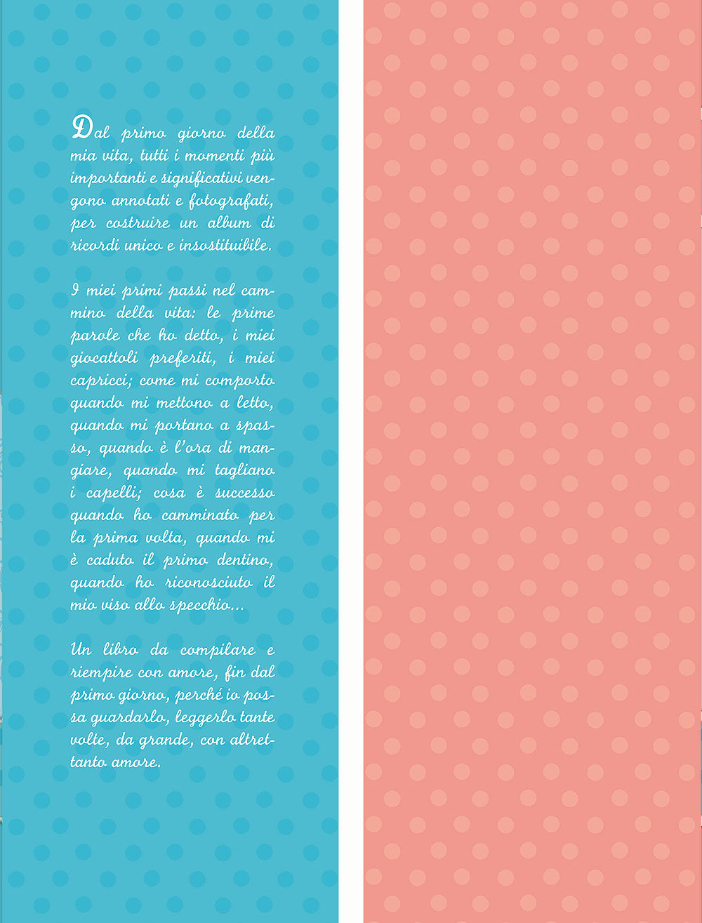 Dal primo giorno (ed. lusso)::L'album ricordo della mia infanzia