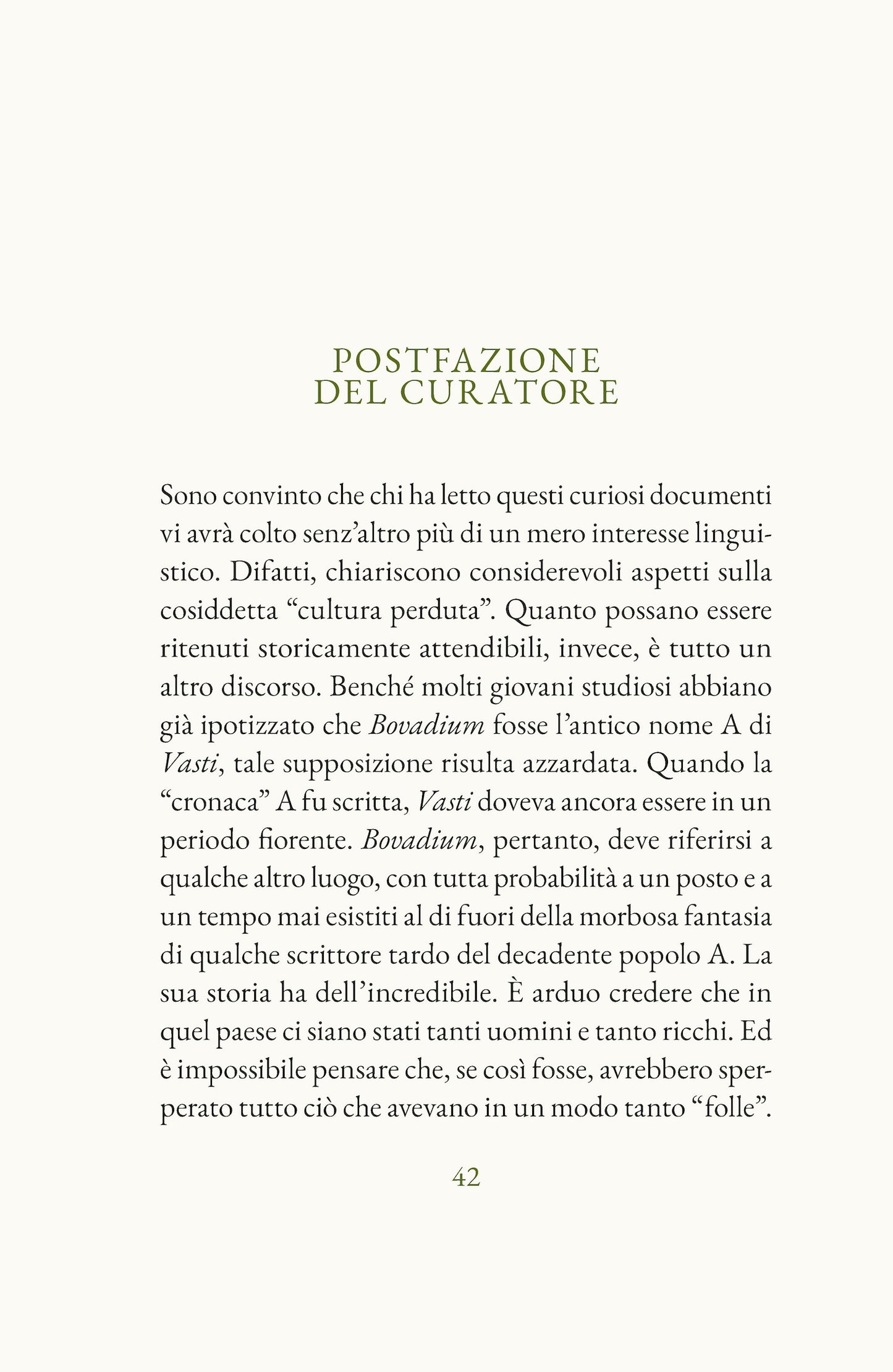 I frammenti di Bovadium