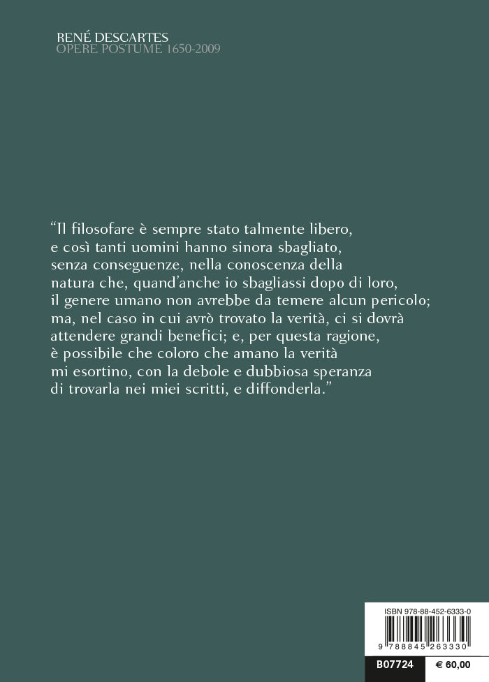 Opere postume 1650-2009::Testo latino e francese a fronte