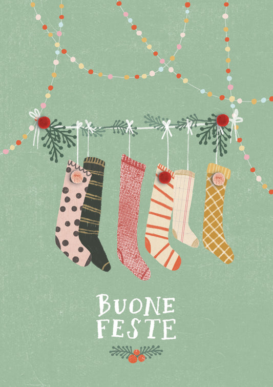 Natale - biglietto Calze