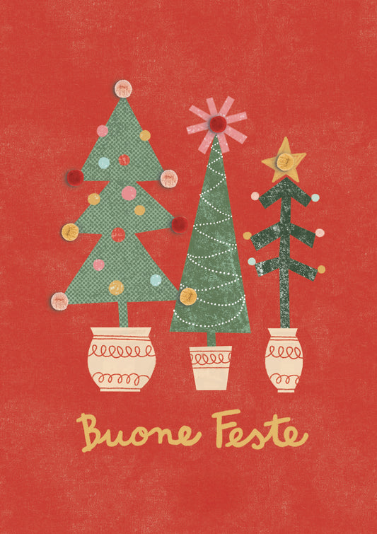 Natale - biglietto 3 Alberi
