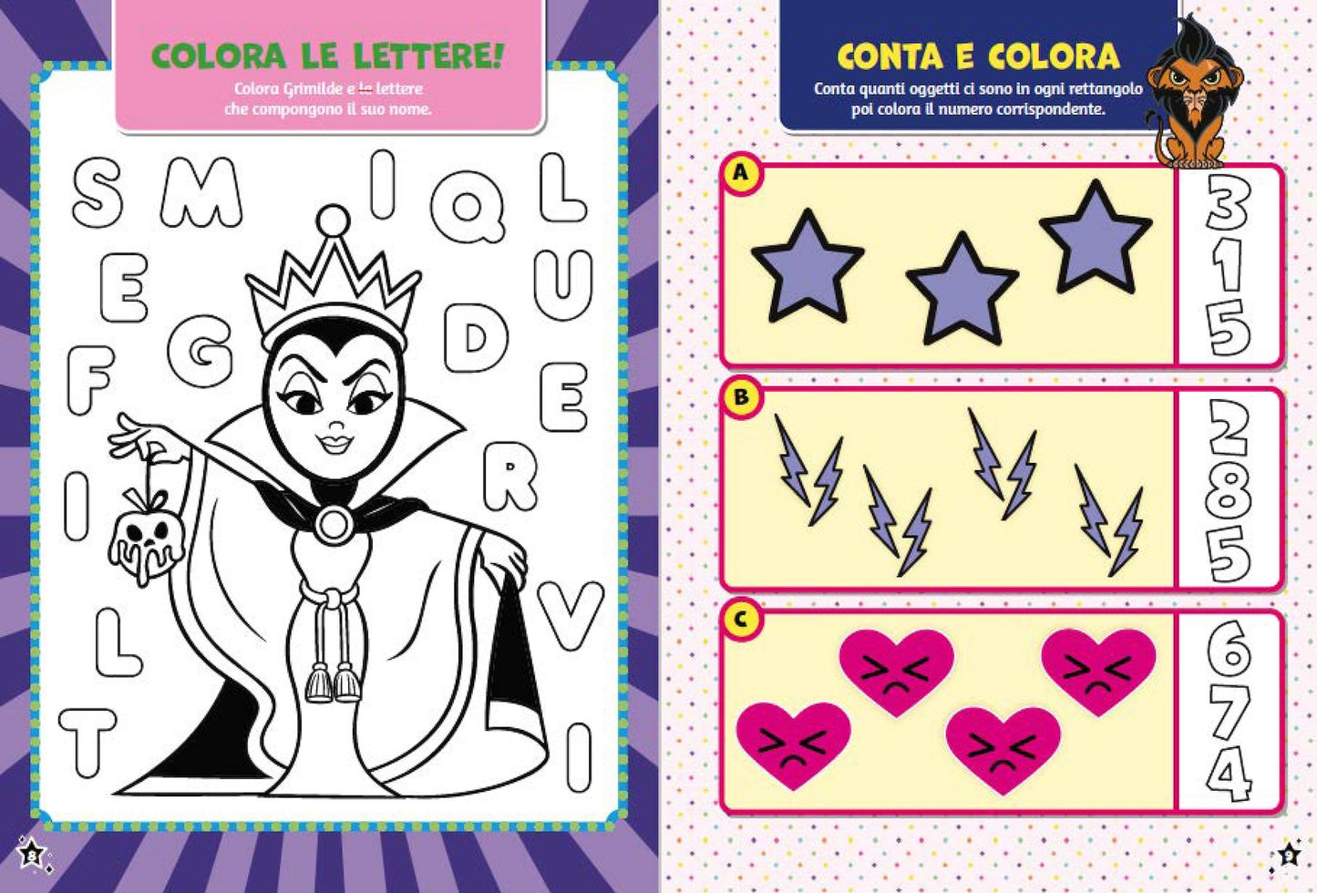 Disney Villains 500 Sticker::Tante attività con personaggi da... brividi