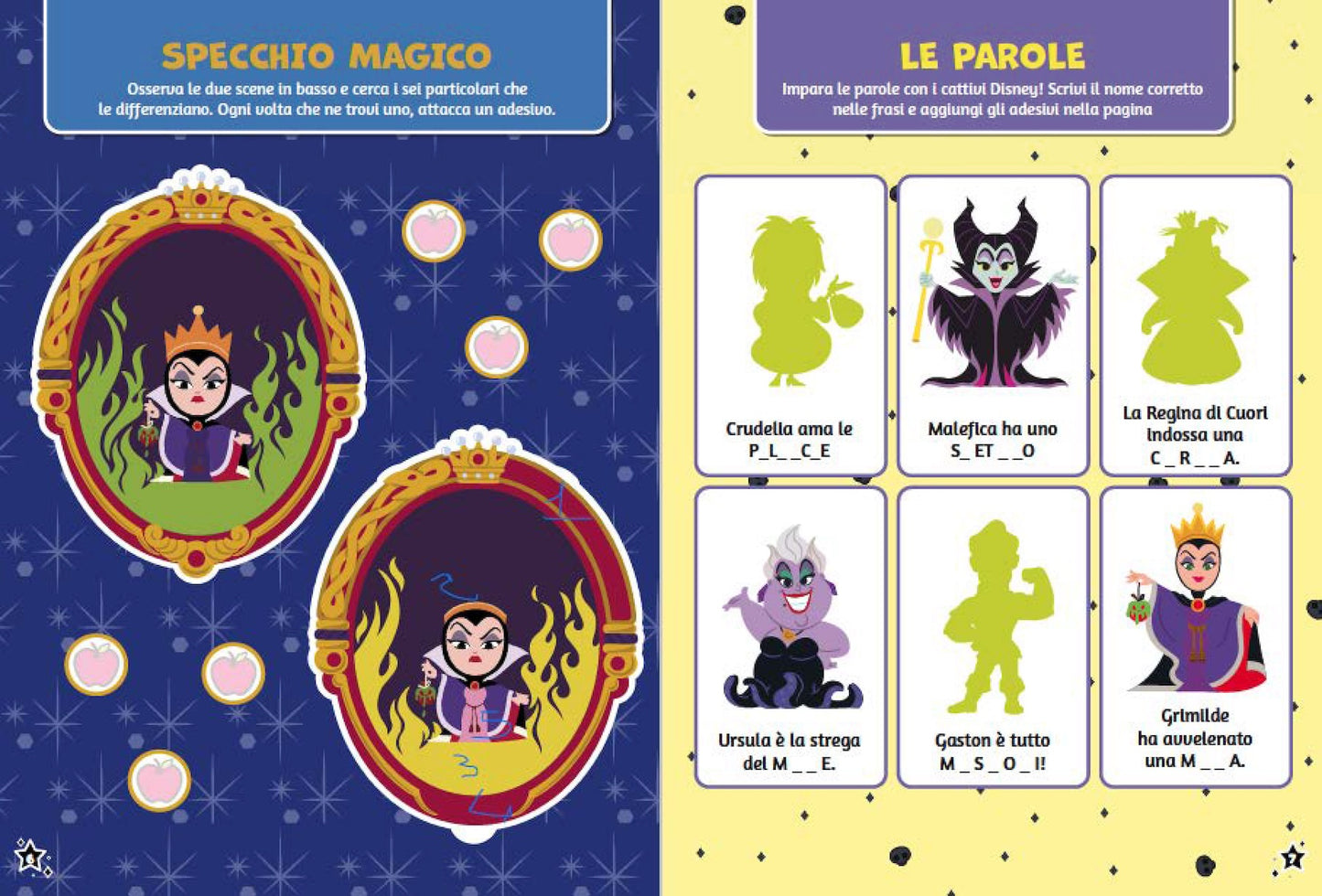 Disney Villains 500 Sticker::Tante attività con personaggi da... brividi