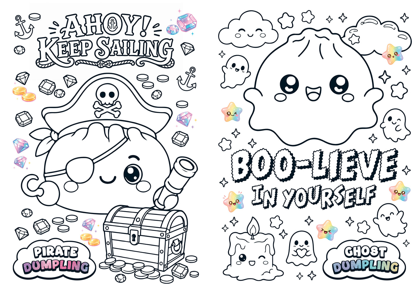 Lucky Dumpling. Cozy coloring