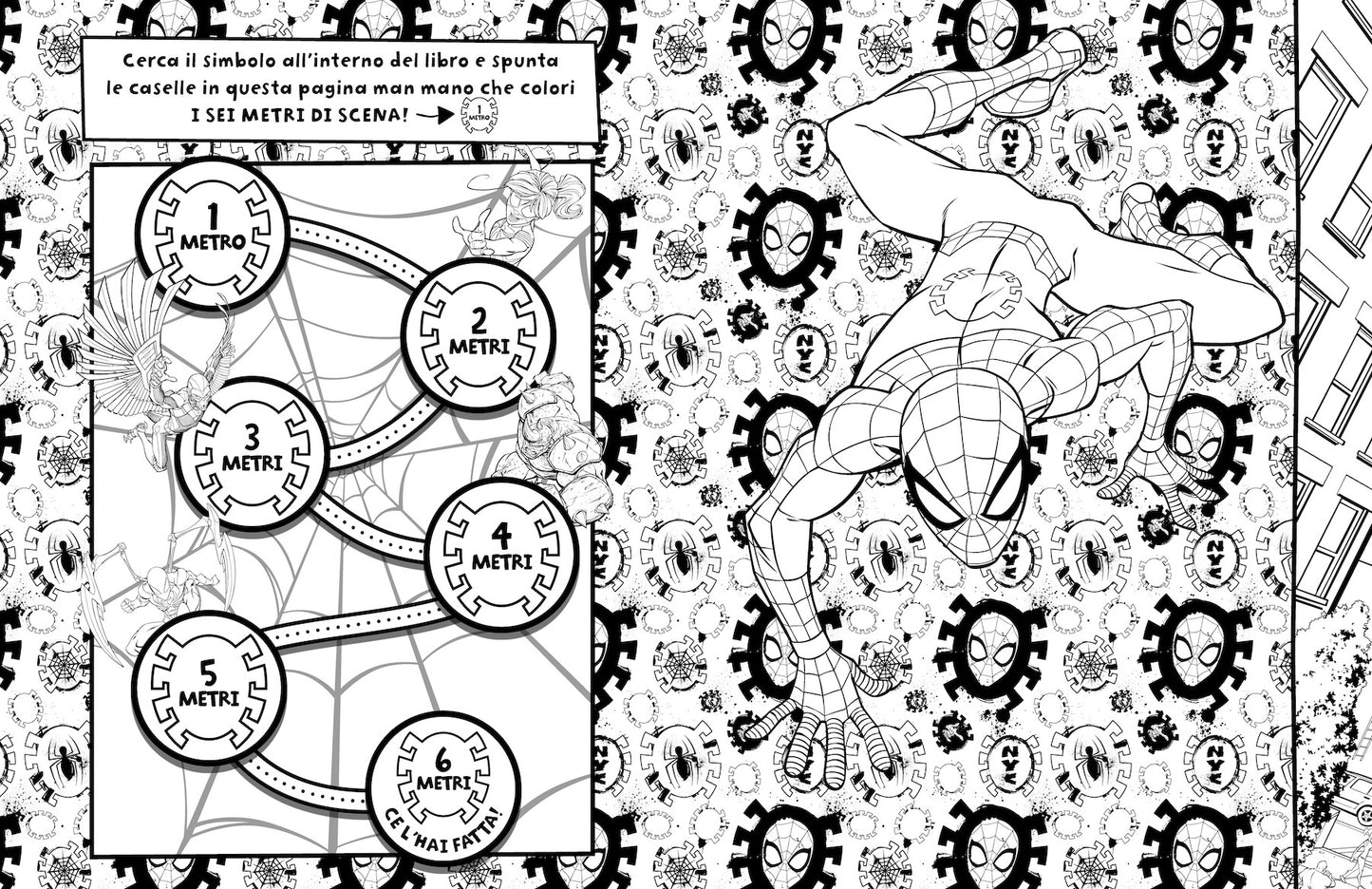 Spider-Man Colora senza fine - 6 metri da colorare