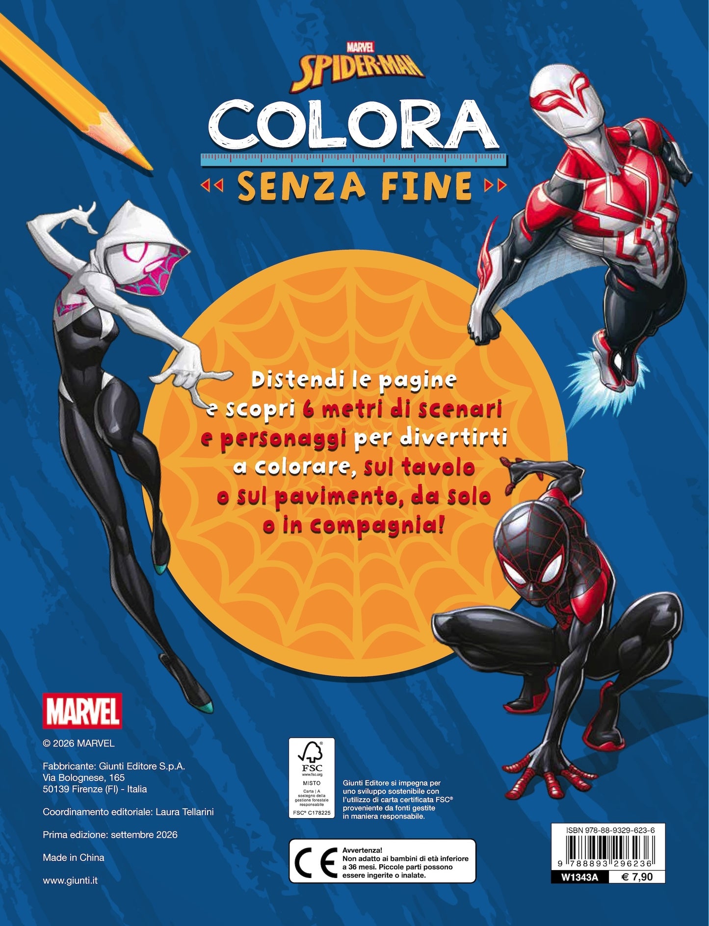 Spider-Man Colora senza fine - 6 metri da colorare