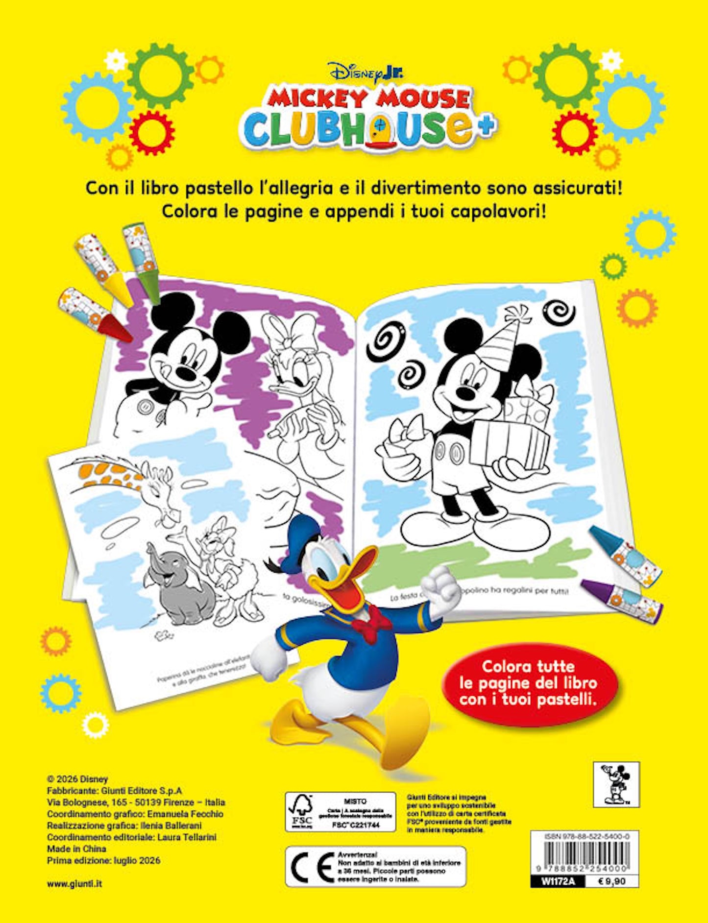 Mickey Mouse Clubhouse Libro Pastello::12 Mini pastelli per colorare!