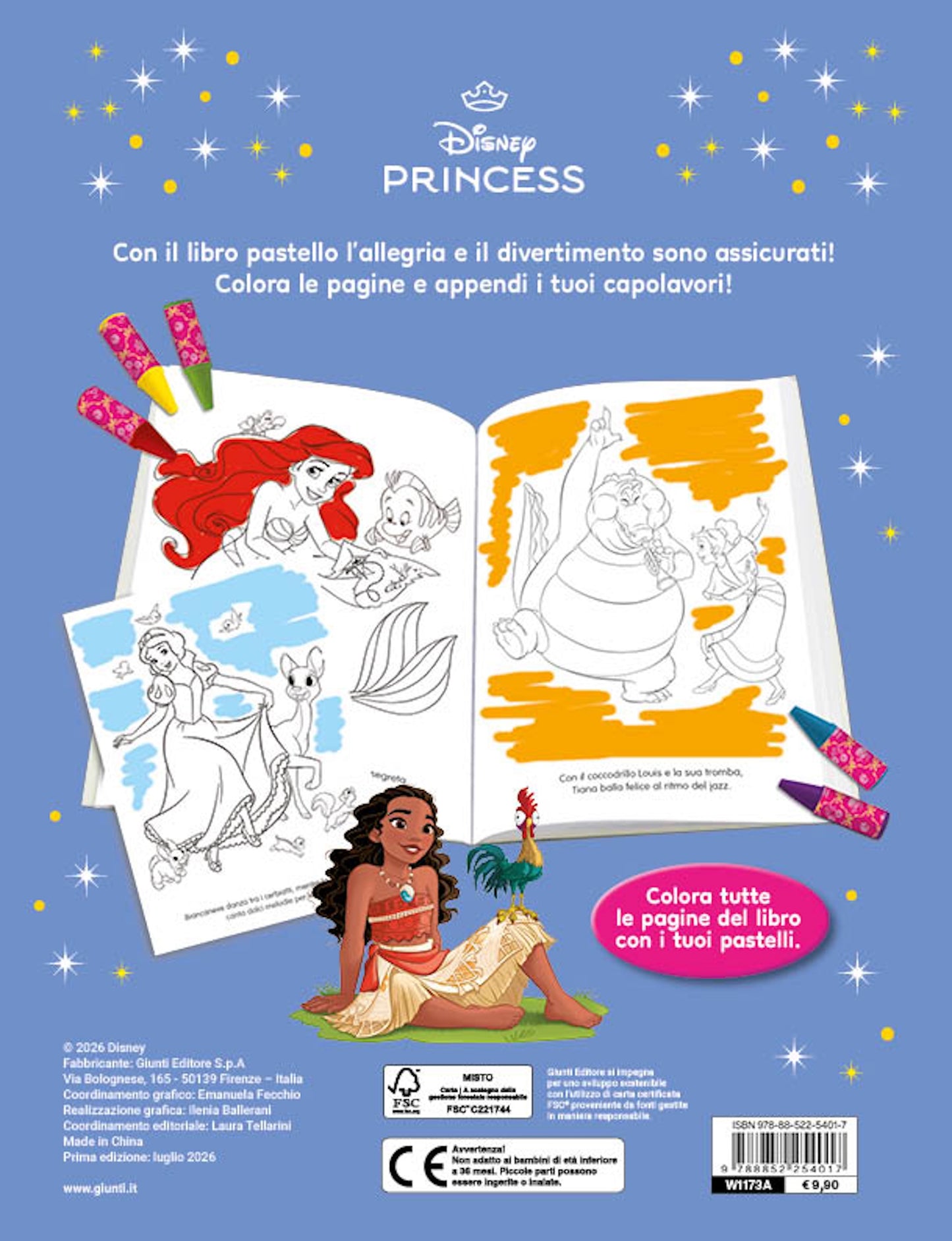 Disney Princess Amiche per sempre Libro Pastello::12 Mini pastelli per colorare!