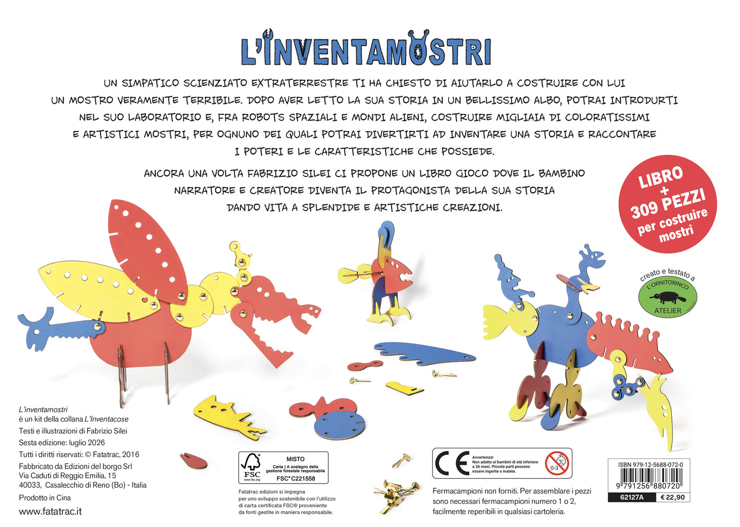 L'inventamostri::Libro + 309 pezzi per costruire mostri