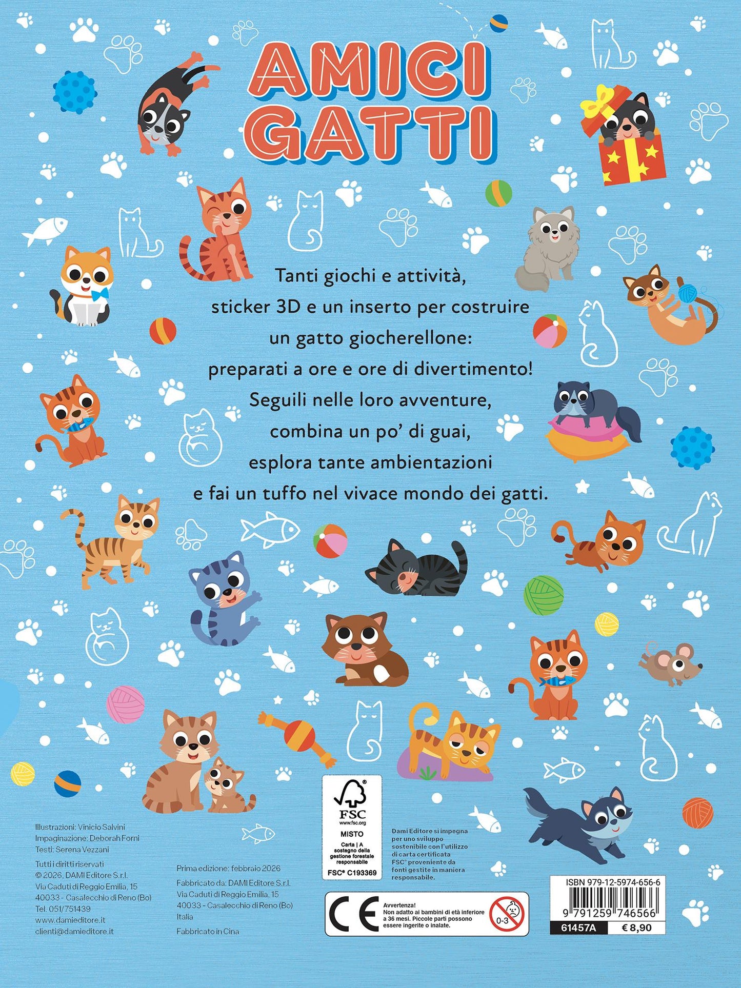 Amici Gatti::Giochi, percorsi, labirinti, coloring