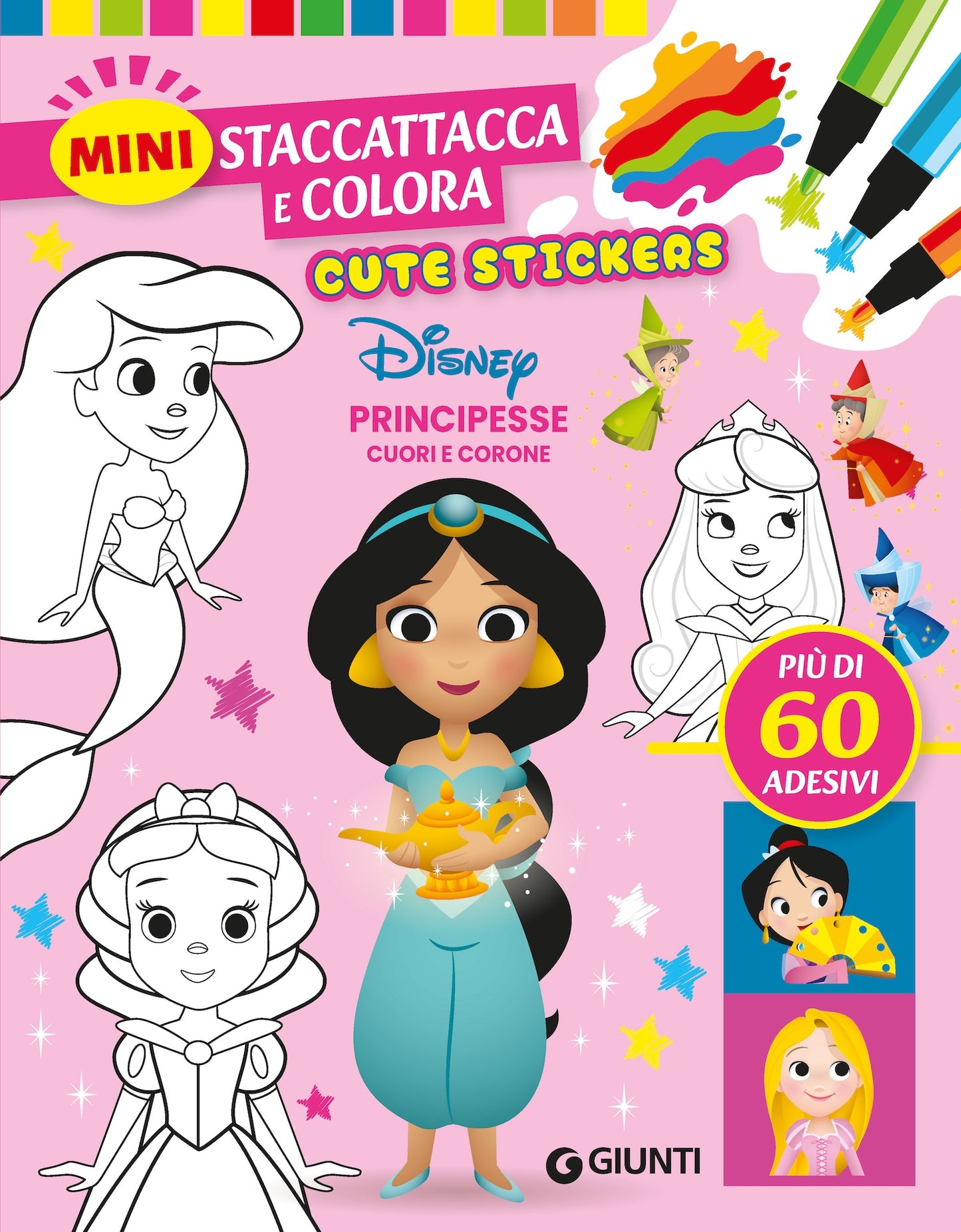 Principesse Disney Mini Staccattacca e colora Cute Stickers::Più di 60 adesivi